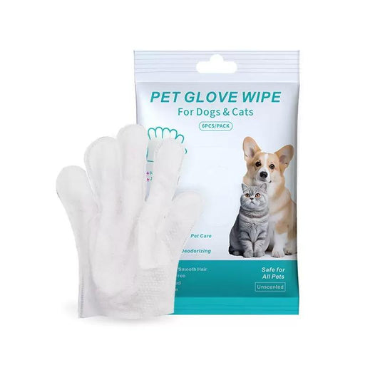 Pet Wipes for Dogs & Cats, Daily Care Clean Disposable Non-Wet Wipes, 6 Sheets Travel-Friendly Nourishing Eco-Friendly Gloves, Grooming Products